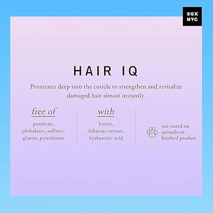 SGX NYC Hair IQ - 4 fl oz - 10-in-1 Leave-in-1 Treatment for All Hair Types - Strengthens and Repairs Damaged Hair with Biotin, Hyaluronic Acid and Exclusive Bond Technology - Image 5